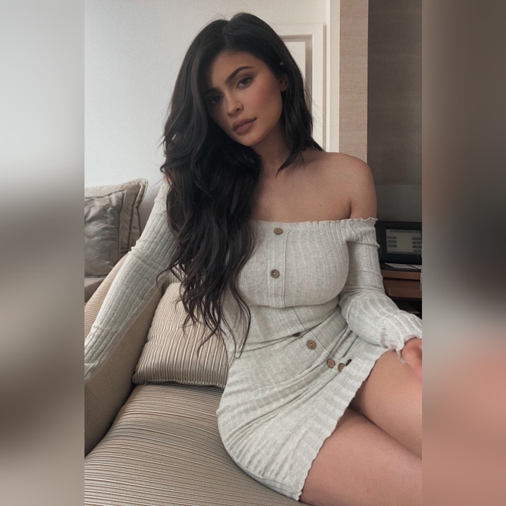 Fashion Nova Jacklyn Off Shoulder Mini Dress - Oatmeal